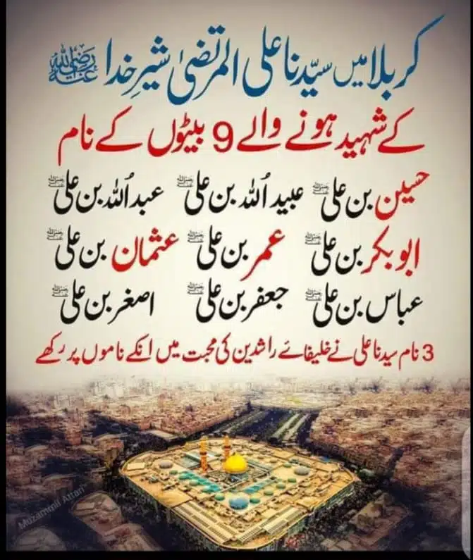 Molana Abdul Latif Safdar Karbala Ke Shaheedon Ke Naam Hazrat Ali Ke Kitne Bete