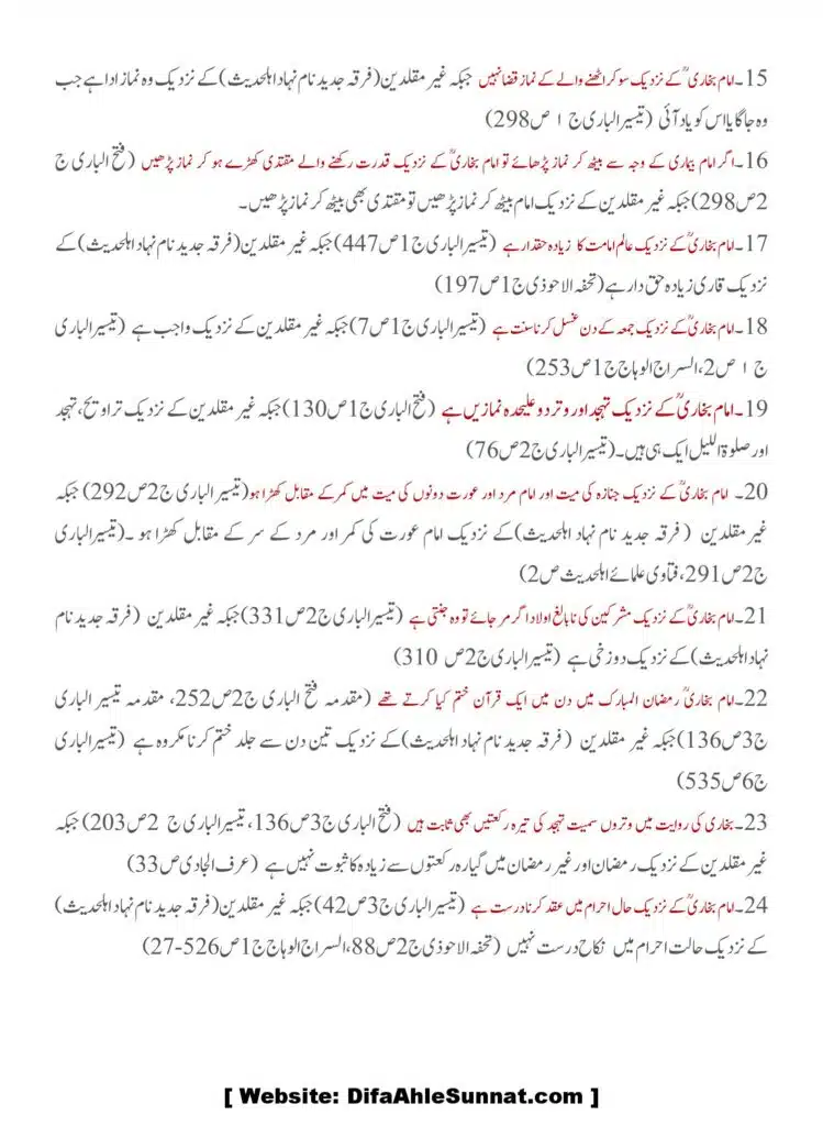 Imam Bukhari se Ghair Muqaladeen se Iktilaf 00003
